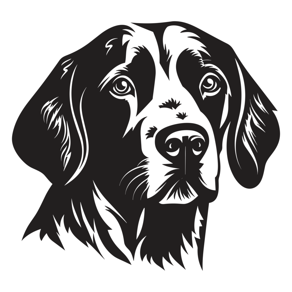 Beautiful Dog Face Silhouette - png