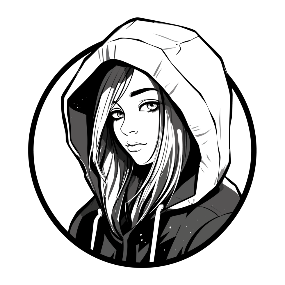 Beautiful Girl Wearing Hoodie - png