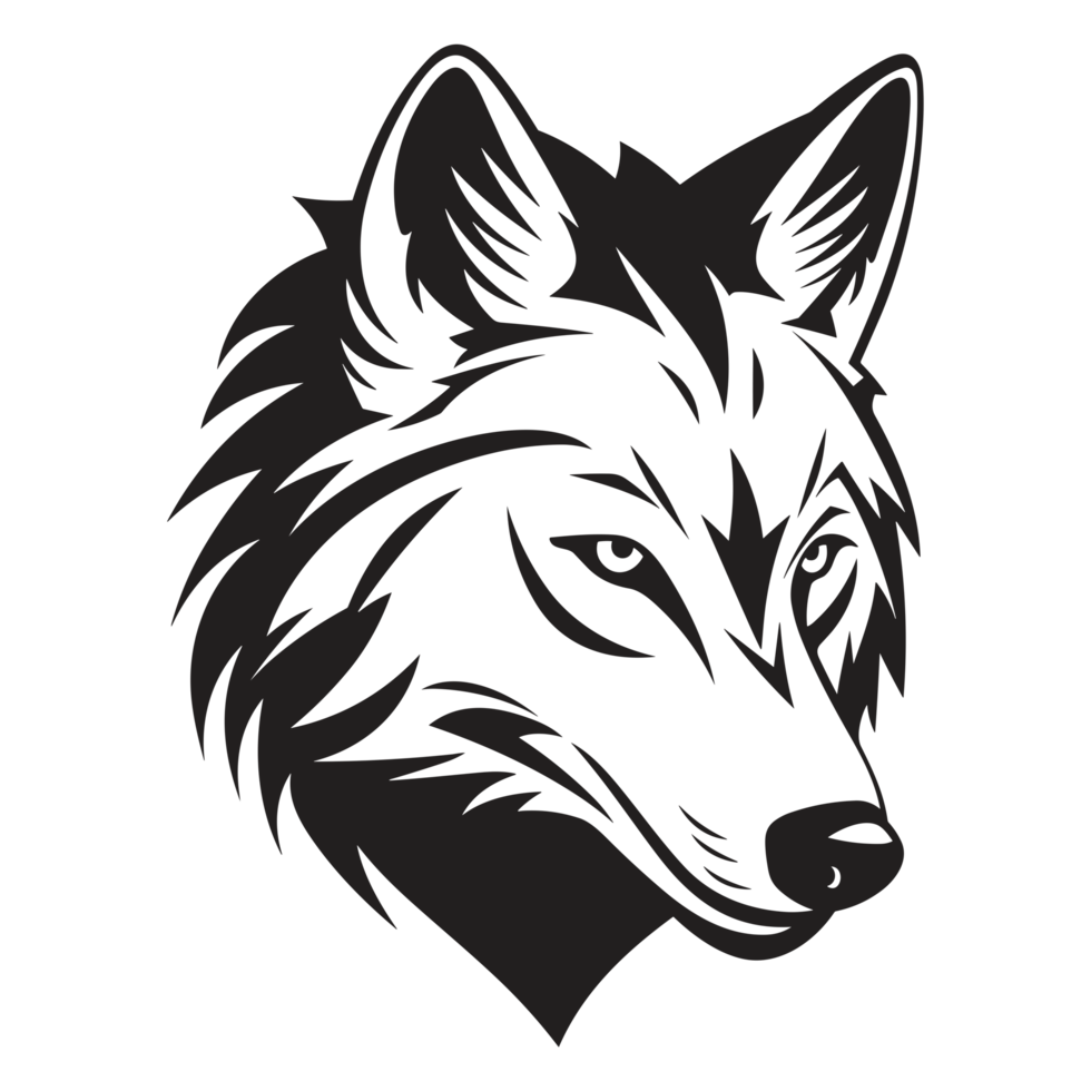 hermosa lobo silueta - generativo ai png