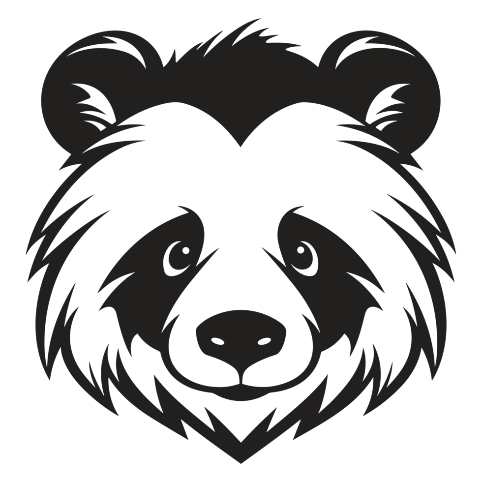 Beautiful Panda Silhouette - png