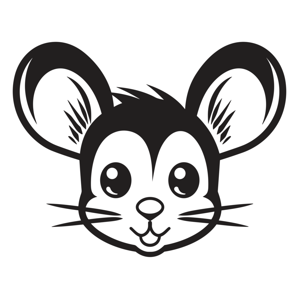 Beautiful Mouse Face Silhouette - png