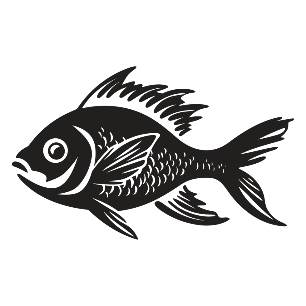 Beautiful Fish Silhouette - png