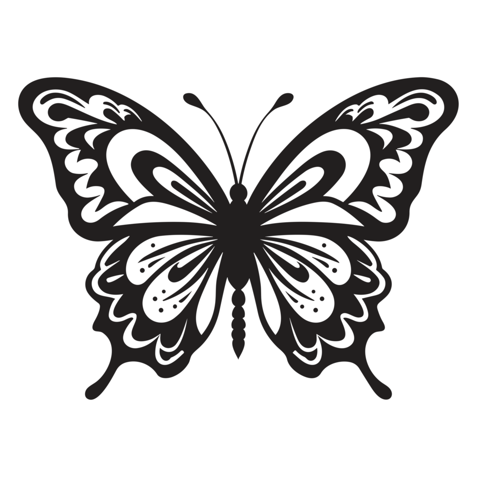 Beautiful Butterfly Silhouette - png
