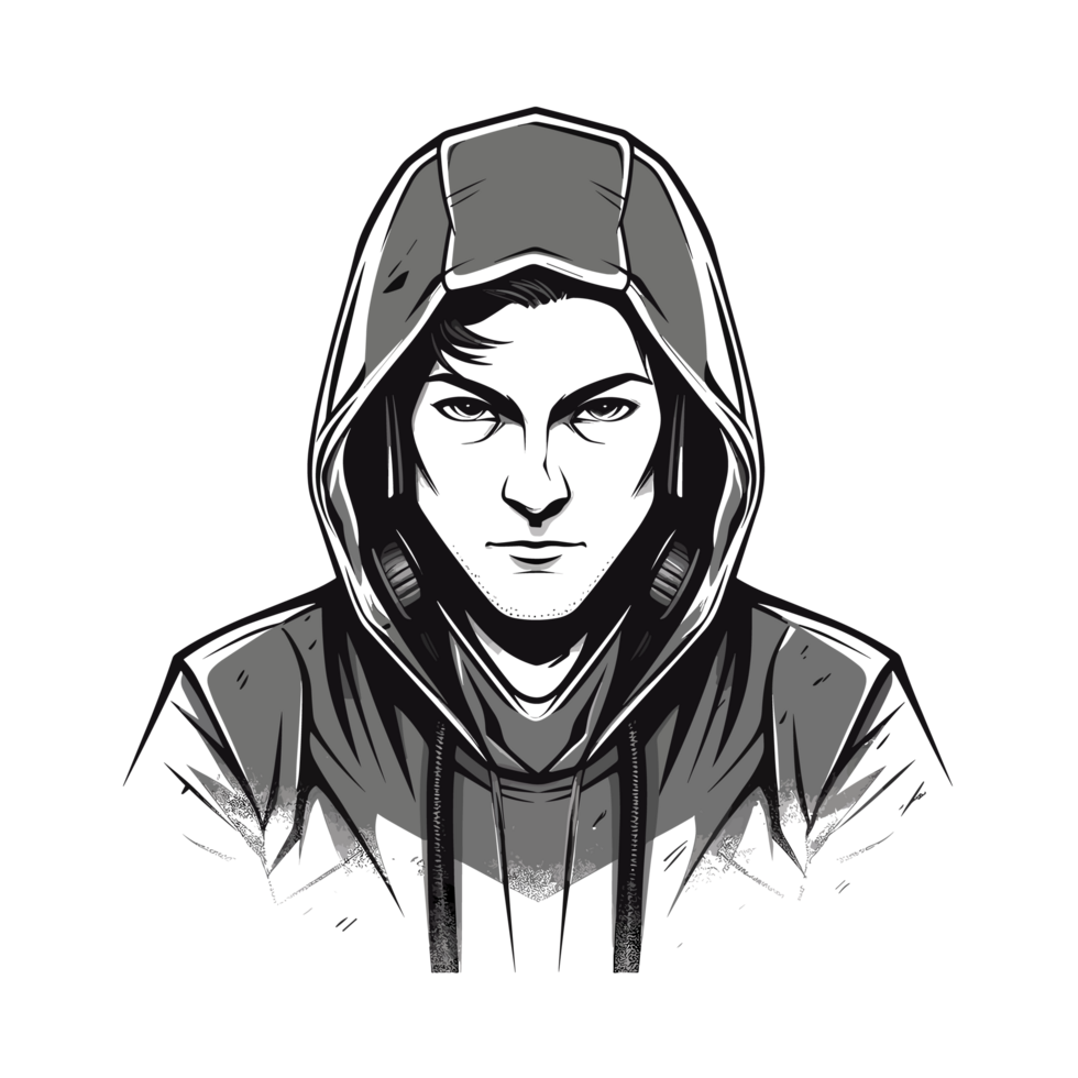 Beautiful Gamer Boy Silhouette - png