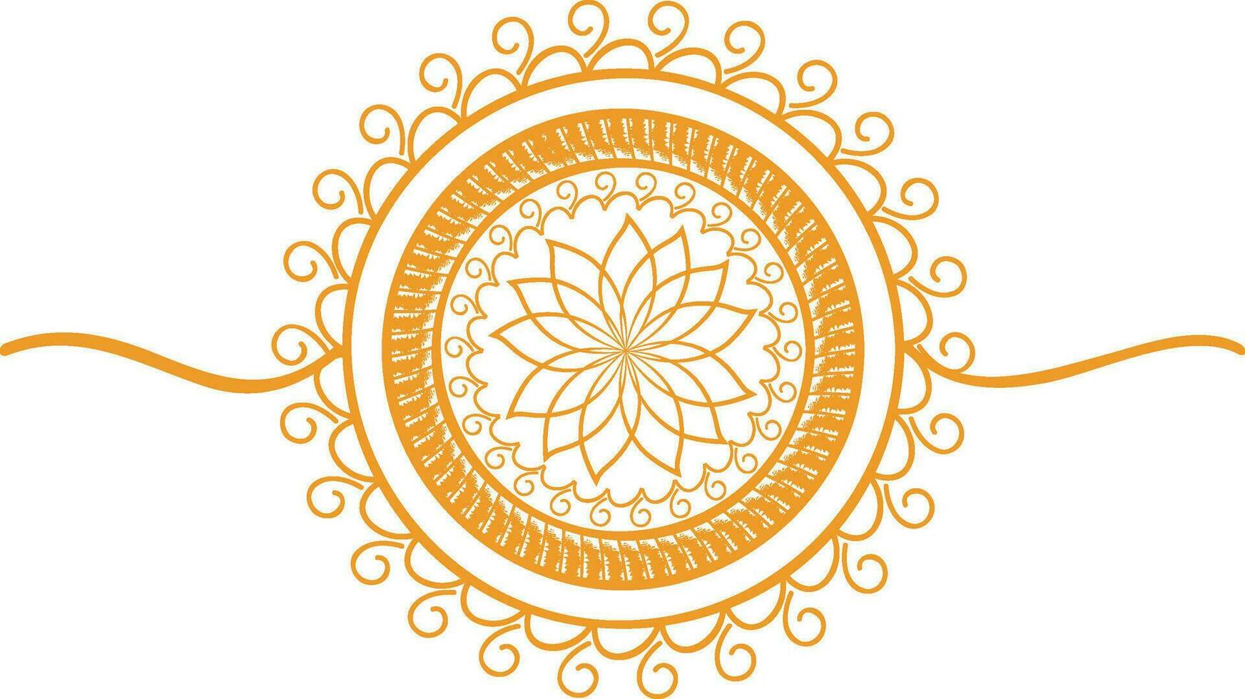 Flat illustration of floral Rakhi for Raksha Bandhan. vector