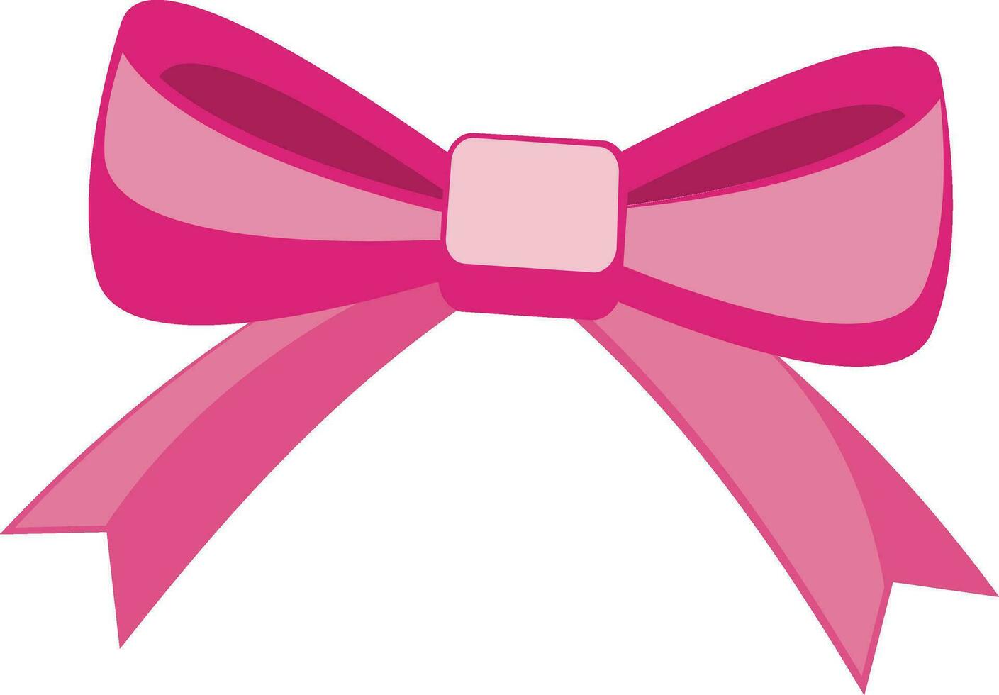 Beautiful ribbon bow in pink color. vector