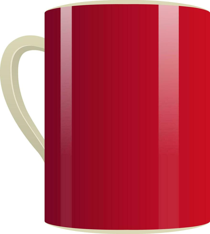 brillante lustroso rojo café taza. vector
