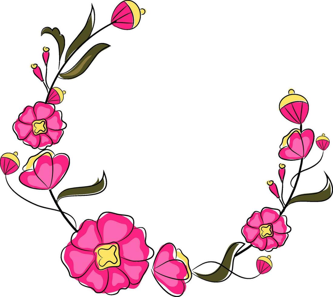 Illustration of pink flowers. vector