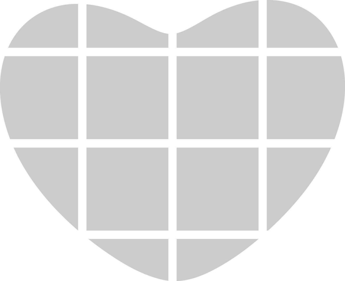 Flat style heart in gray color. vector