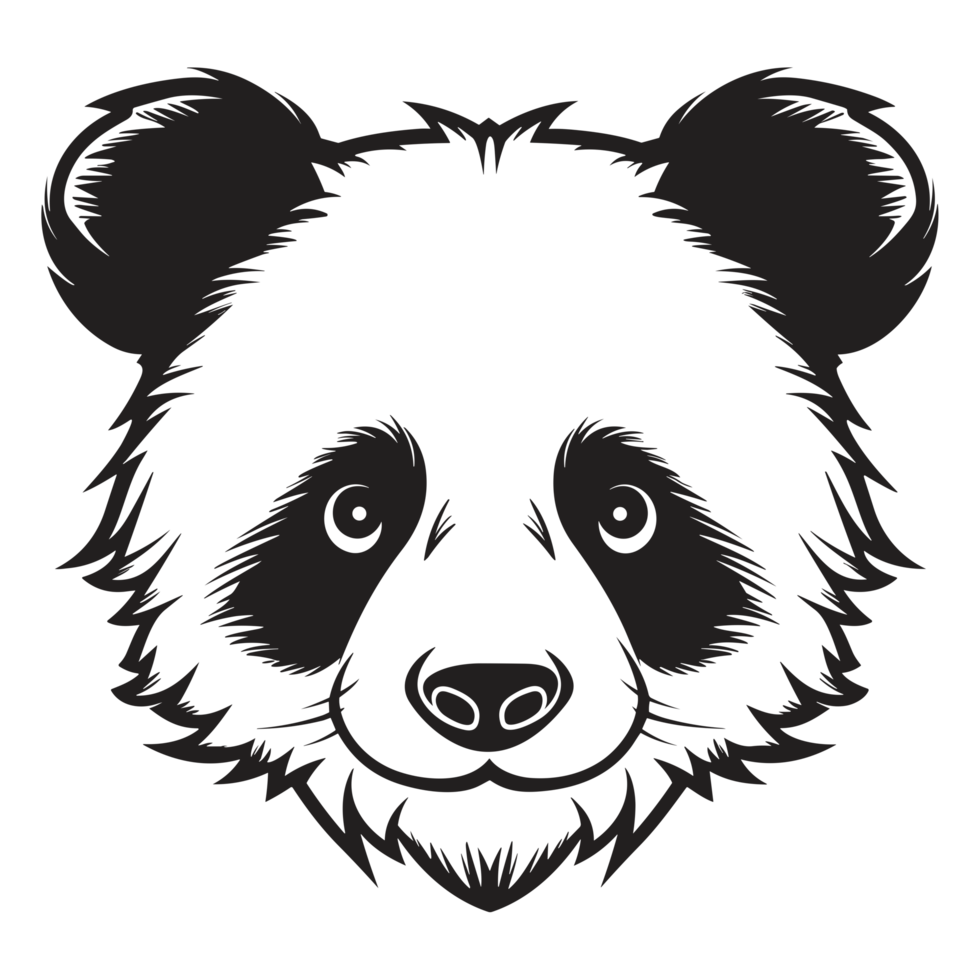 lindo panda silhueta - generativo ai png