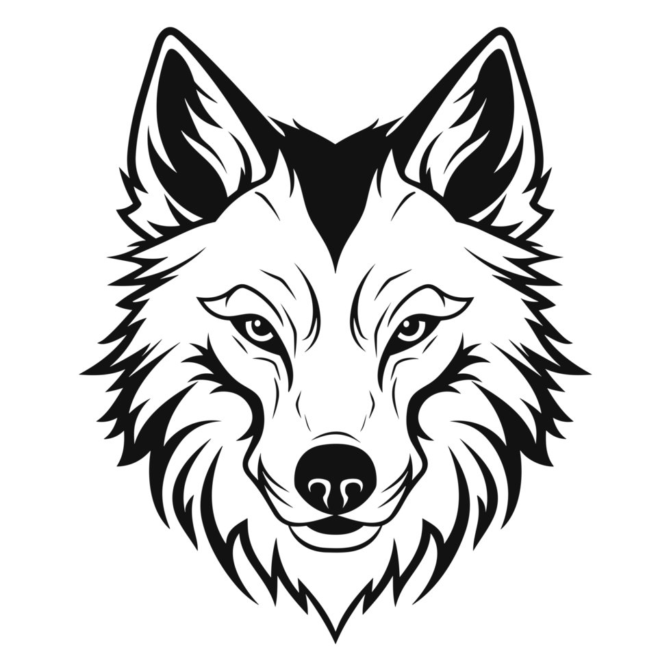 Beautiful Wolf Silhouette - png