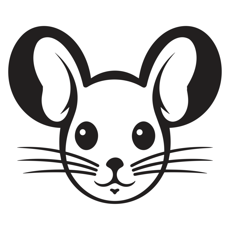 Beautiful Mouse Face Silhouette - png