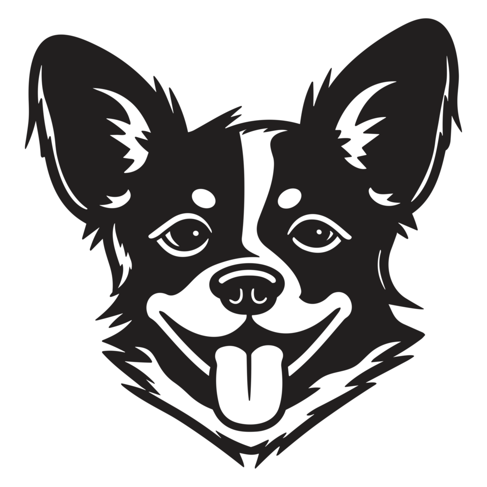 Beautiful Dog Face Silhouette - png