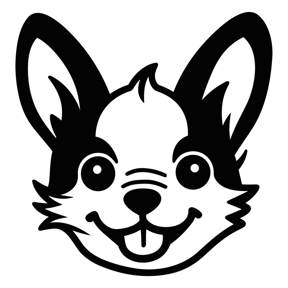 Beautiful Dog Face Silhouette - png