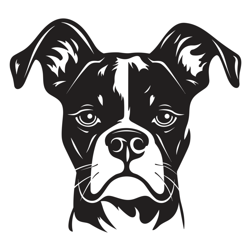 Beautiful Dog Face Silhouette - png