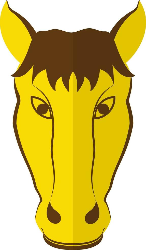 Horse head icon for chinese zodiac in half shadow. vector