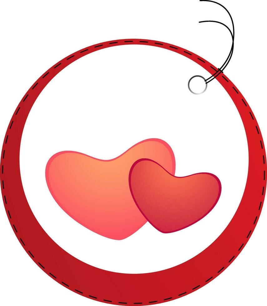 Round  shape tags with valentines day. vector