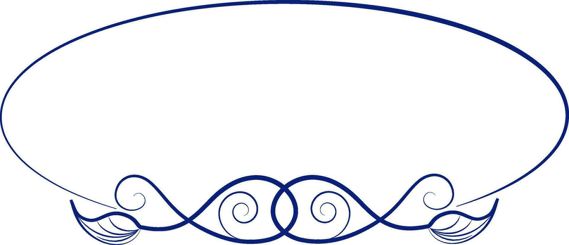 Blue circle frame decorated floral design. vector