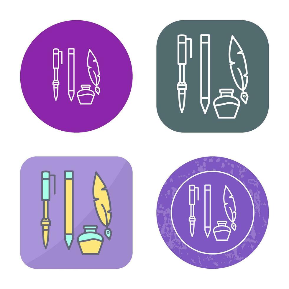 Unique Writing Equipment Vector Icon