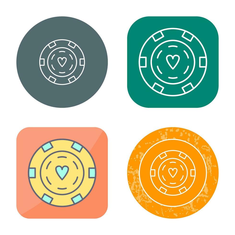 Unique Poker Chips Vector Icon