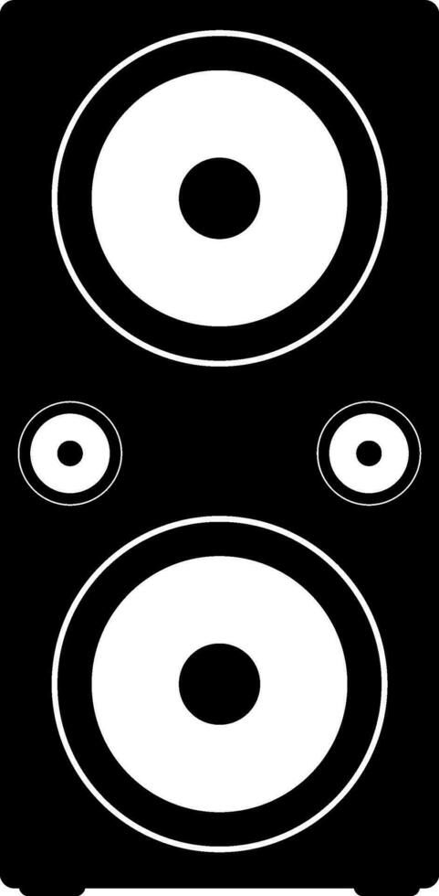 Illustration of black style of speaker icon. vector