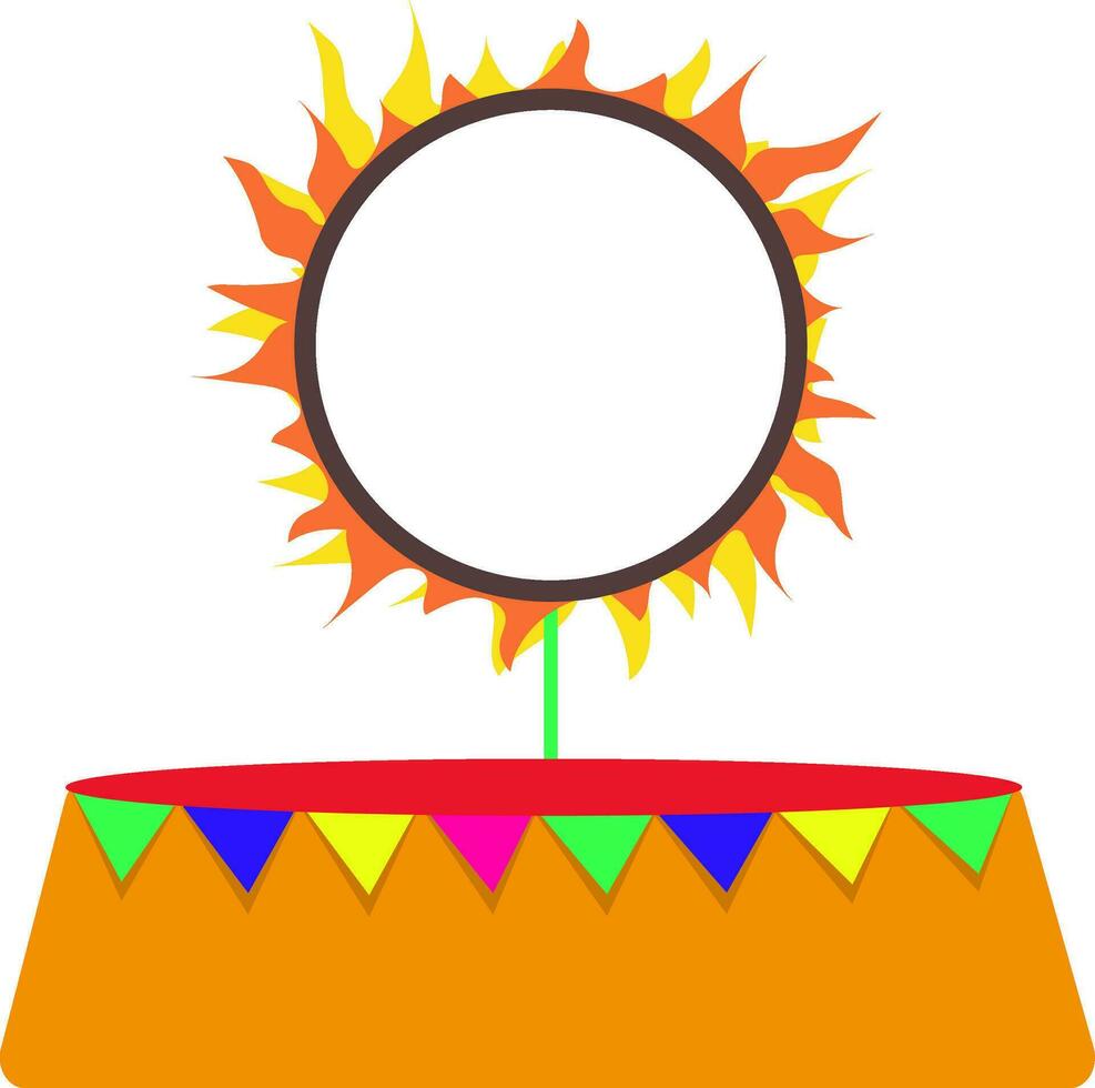 Illustration of colorful circus fire ring. vector