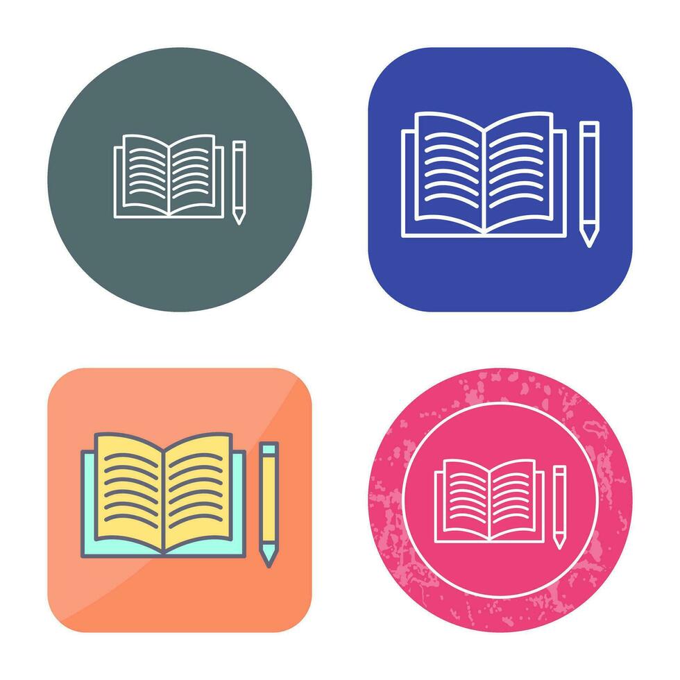 Unique Pencil and Book Vector Icon