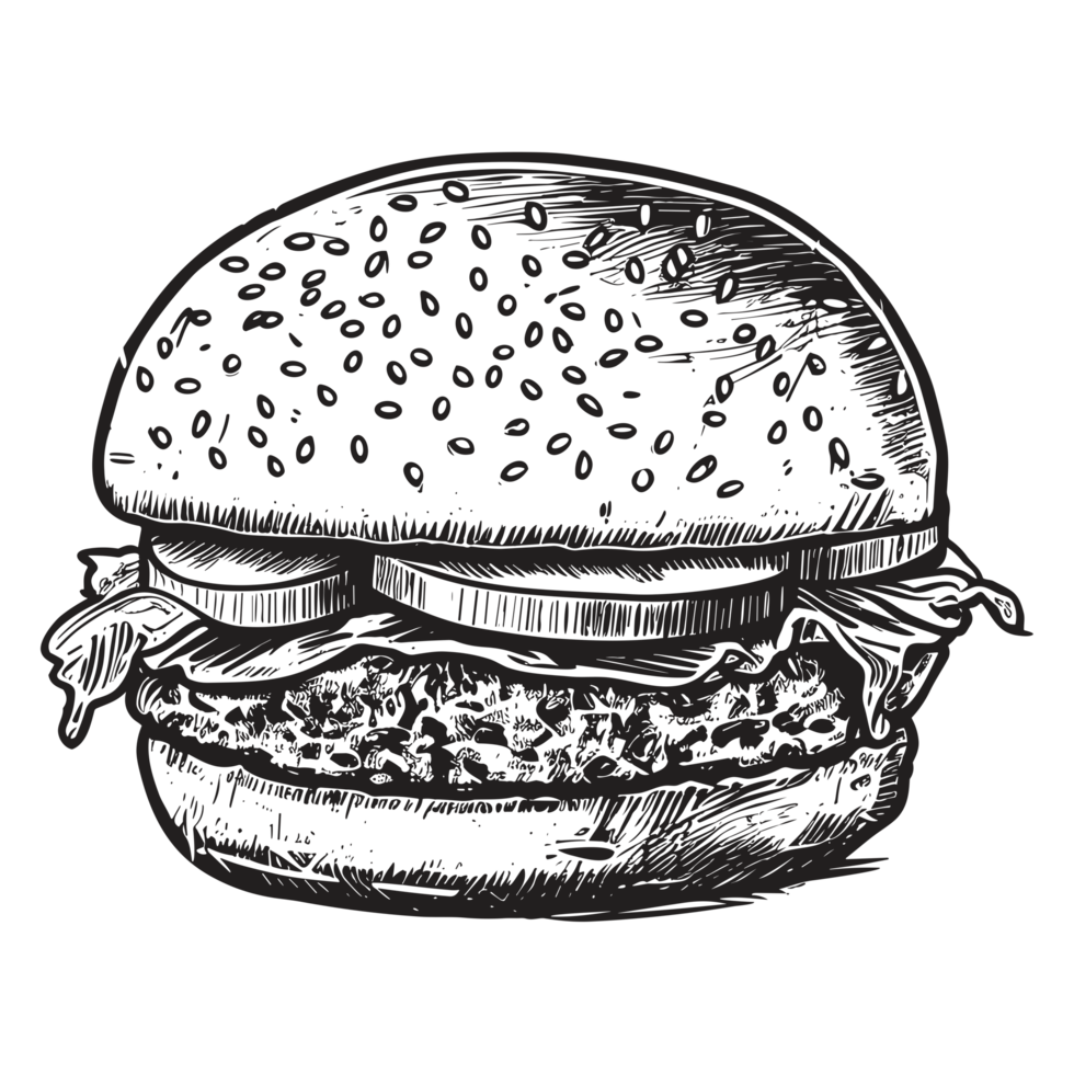 Beautiful Burger Silhouette - png