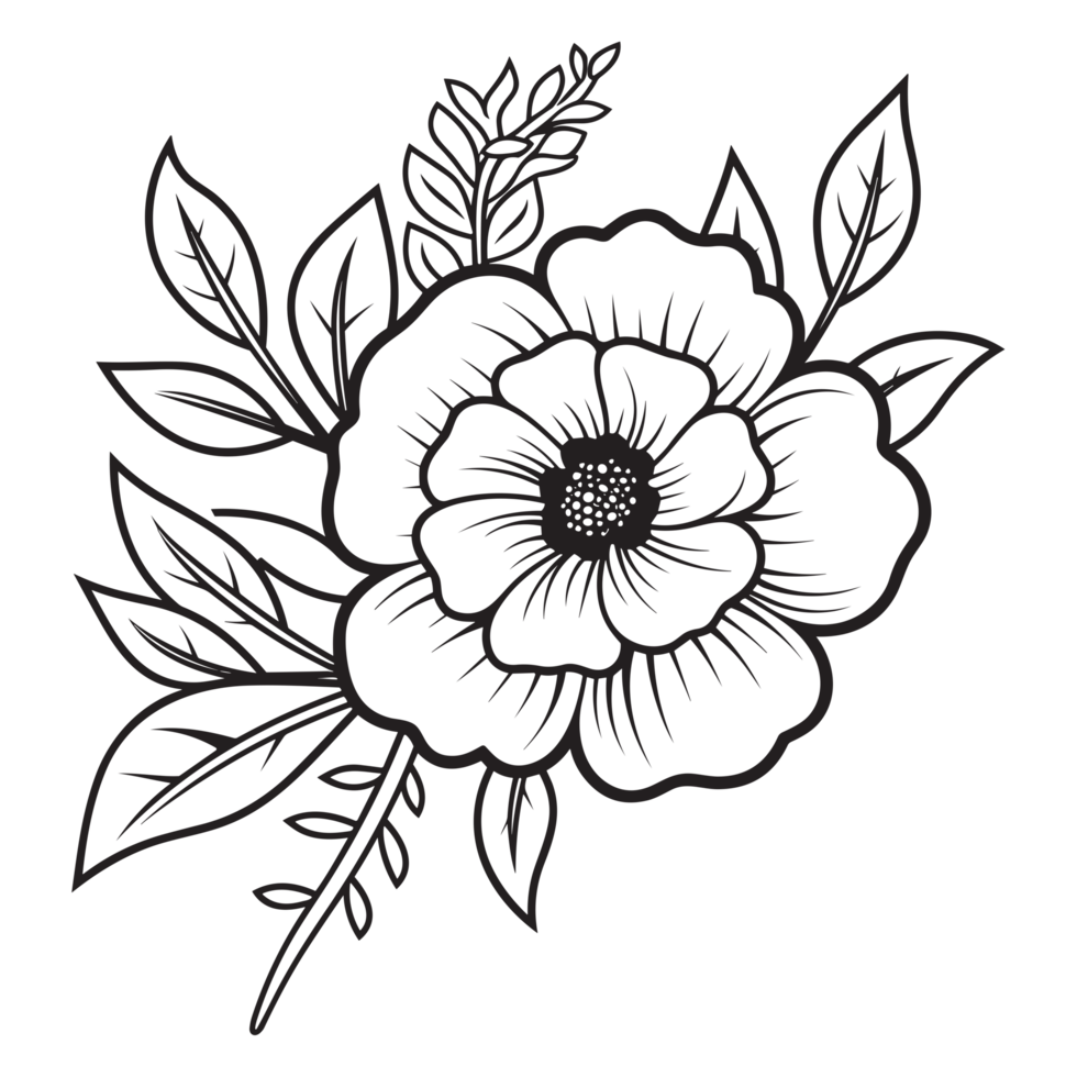 Beautiful Floral Silhouette - png