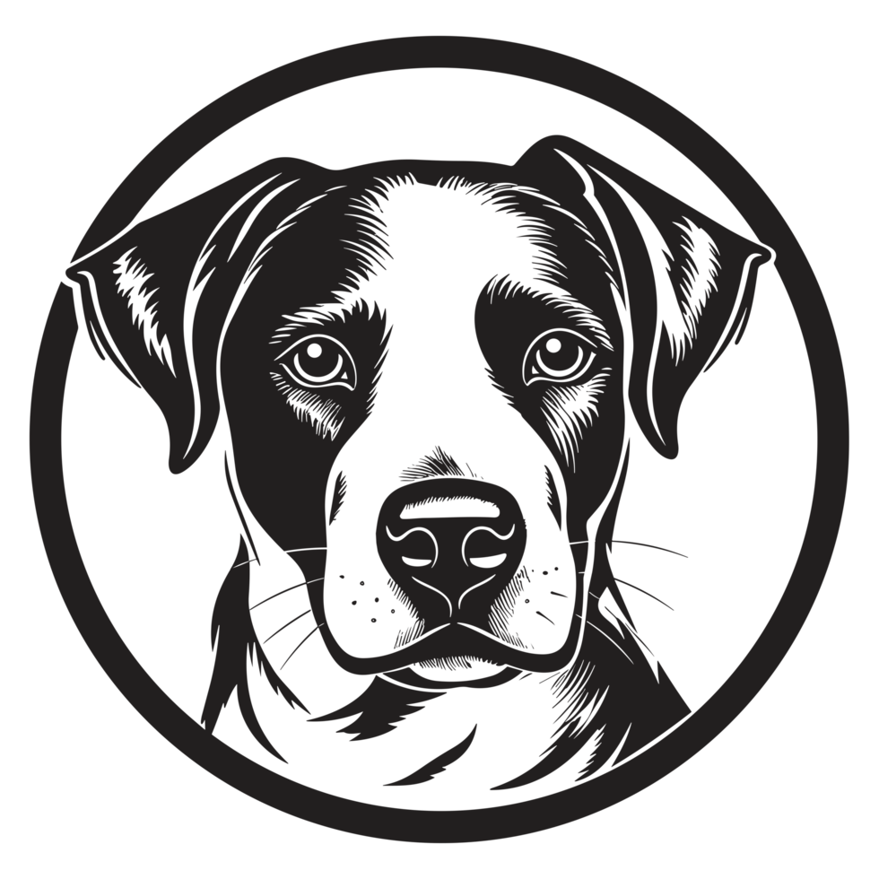 Beautiful Dog Face Silhouette - png