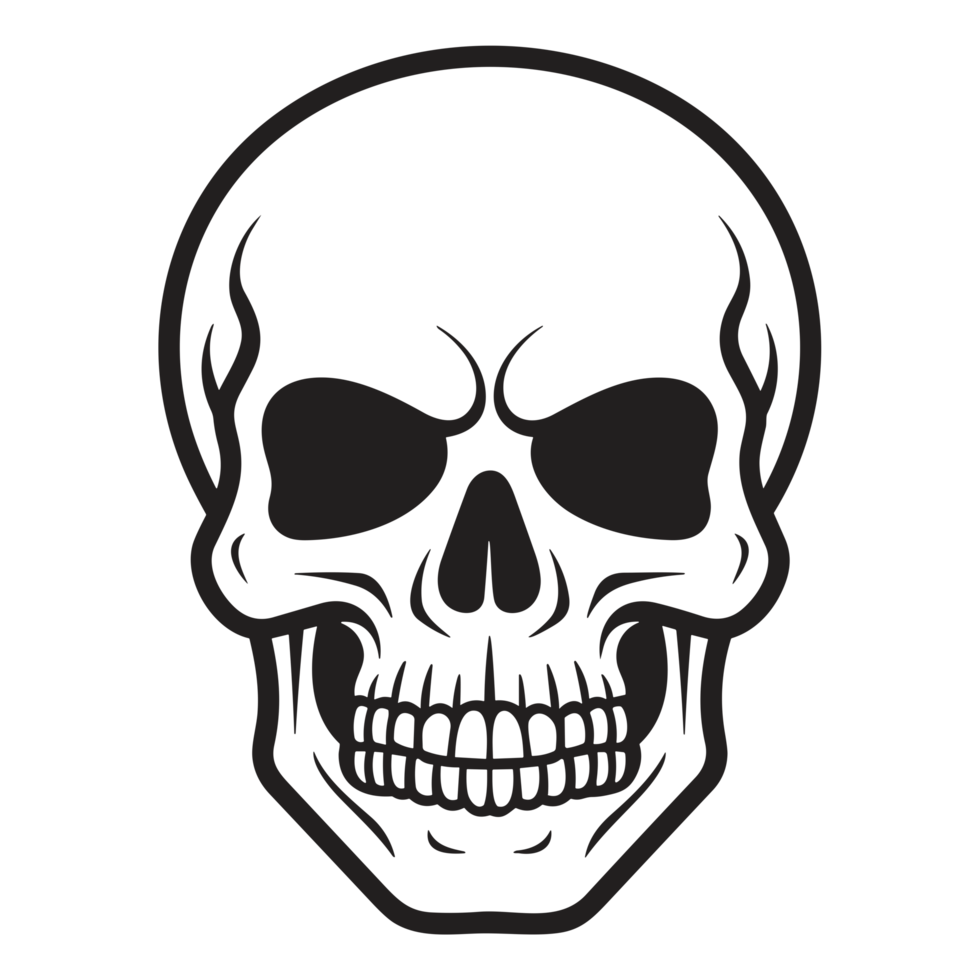 Beautiful Skull Silhouette - Generative Ai png