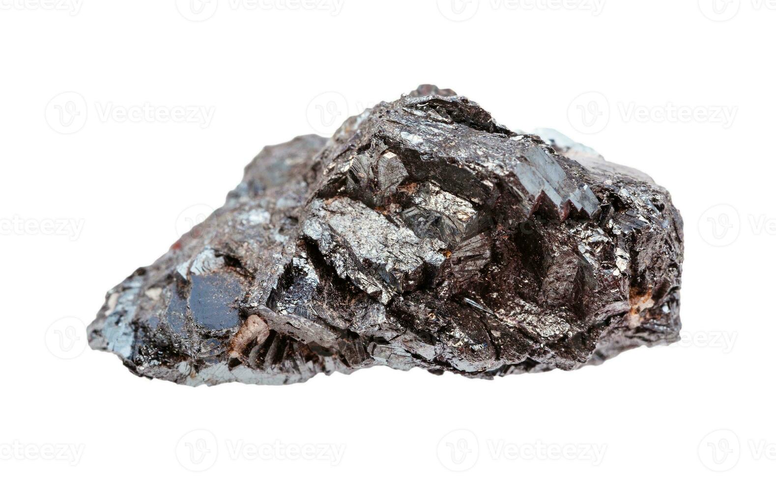 raw crystallin Hematite iron ore rock isolated photo