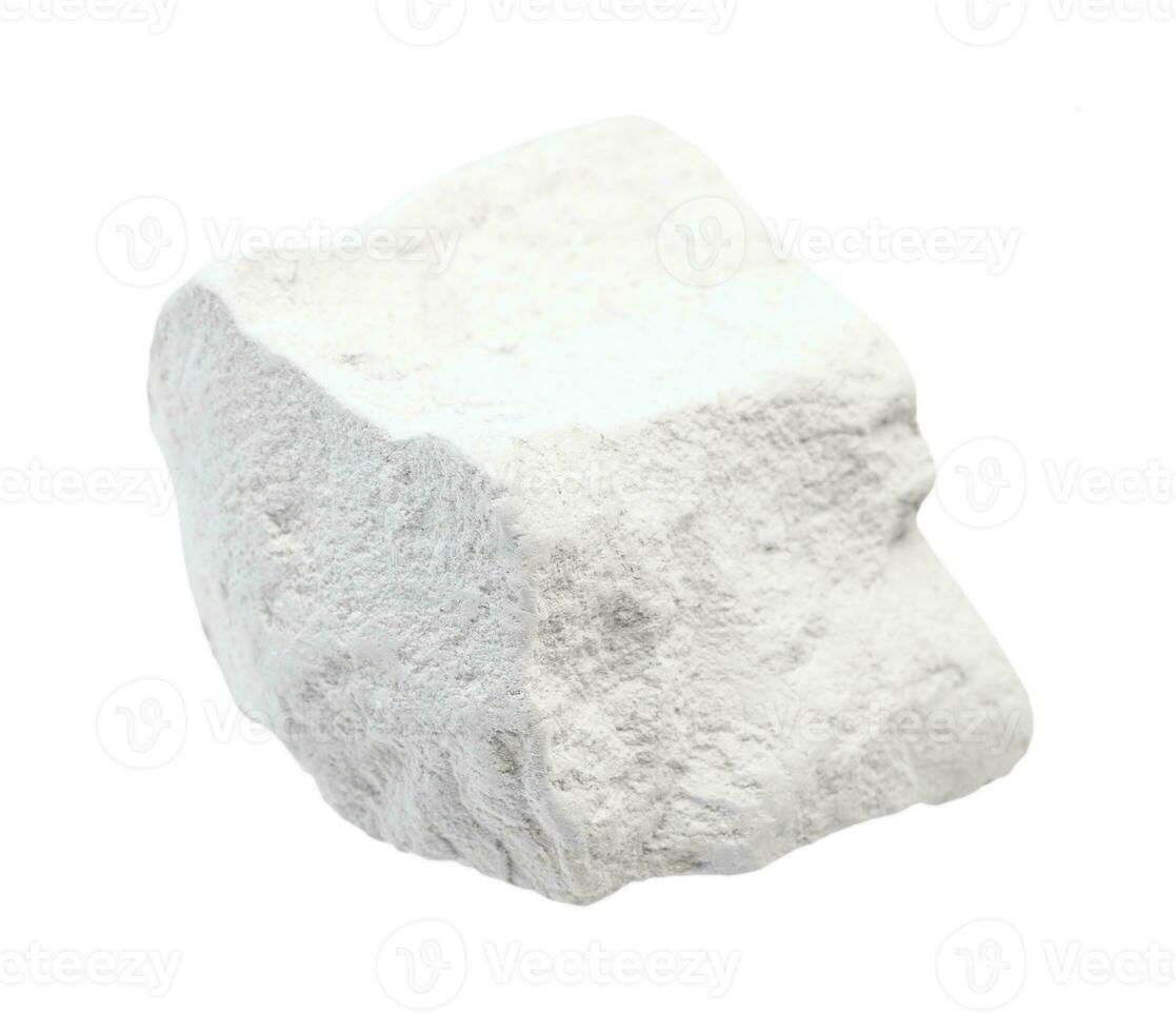 rough chalk white limestone rock isolated photo