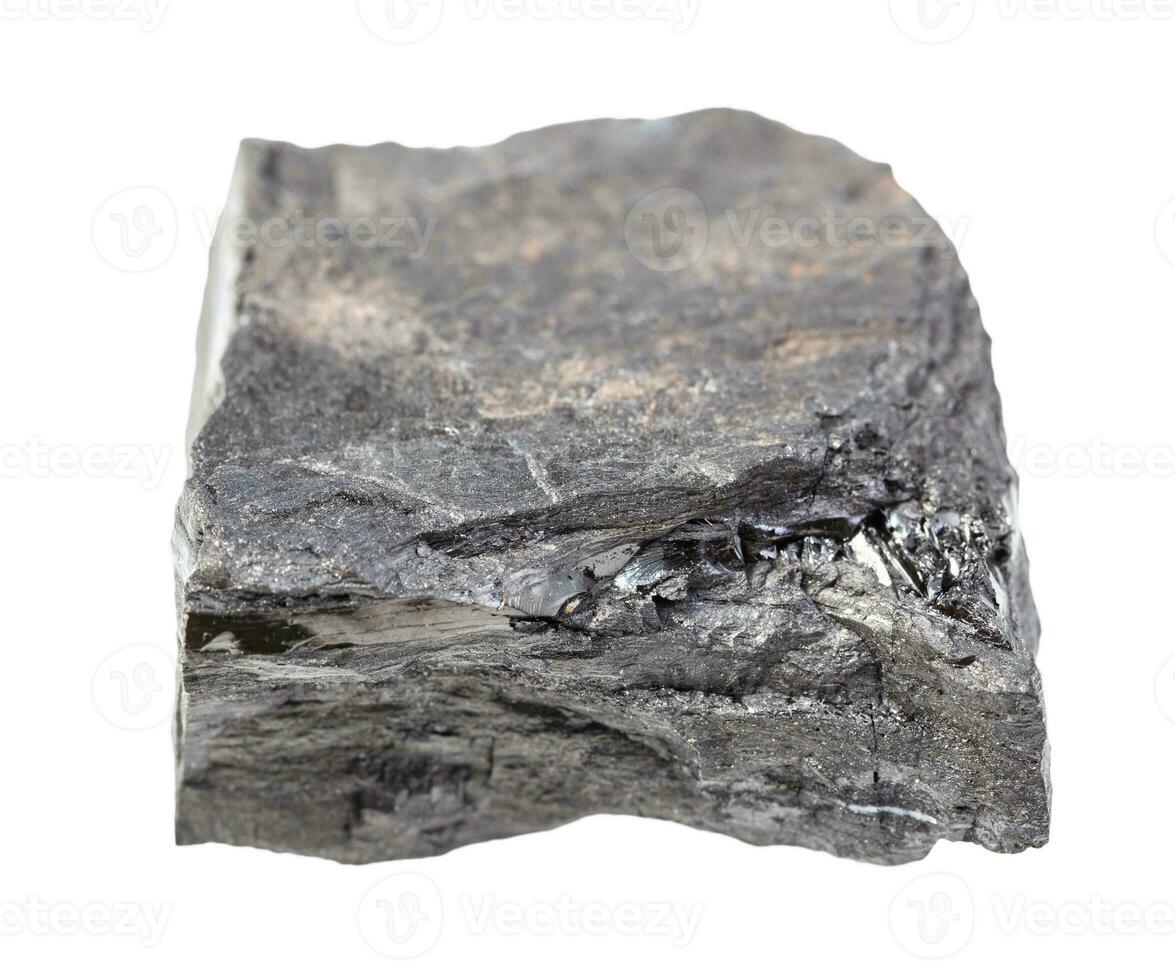 rough coal shale rock isolated on white photo