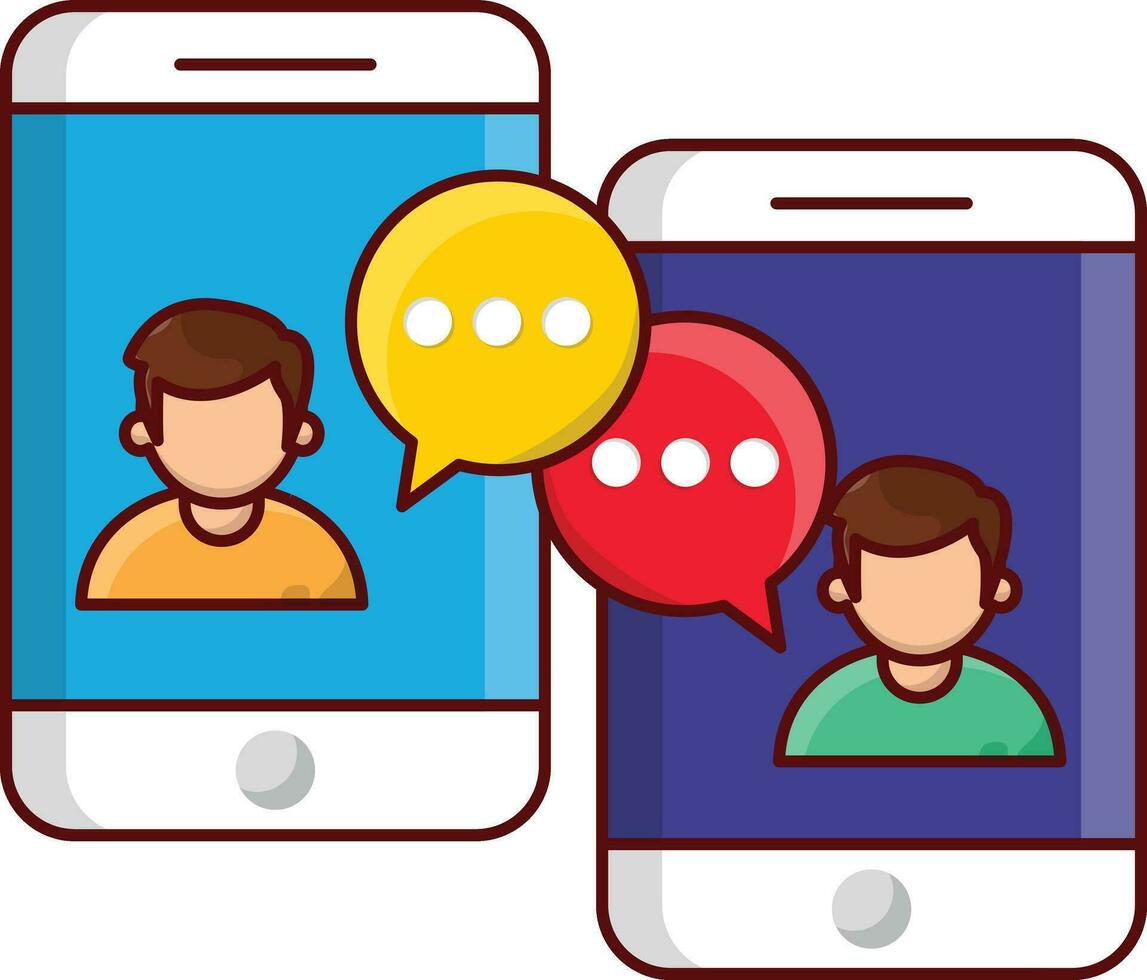 mobile chat vector illustration on a background.Premium quality symbols.vector icons for concept and graphic design.