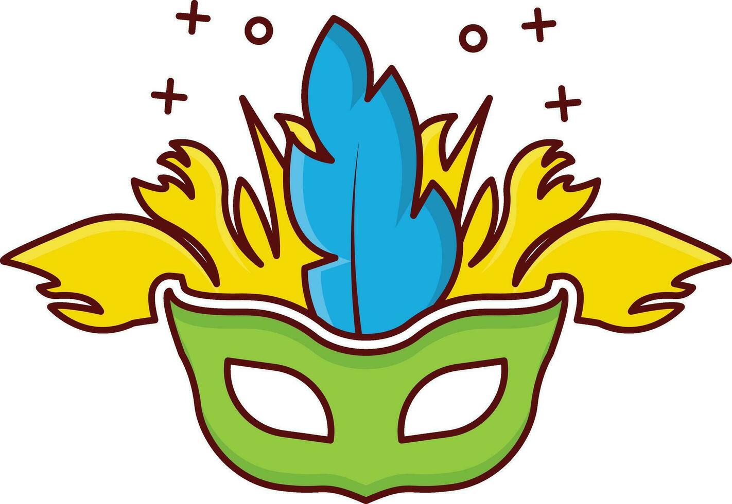 ilustración de vector de máscara de carnaval en un fondo. símbolos de calidad premium. iconos vectoriales para concepto y diseño gráfico.