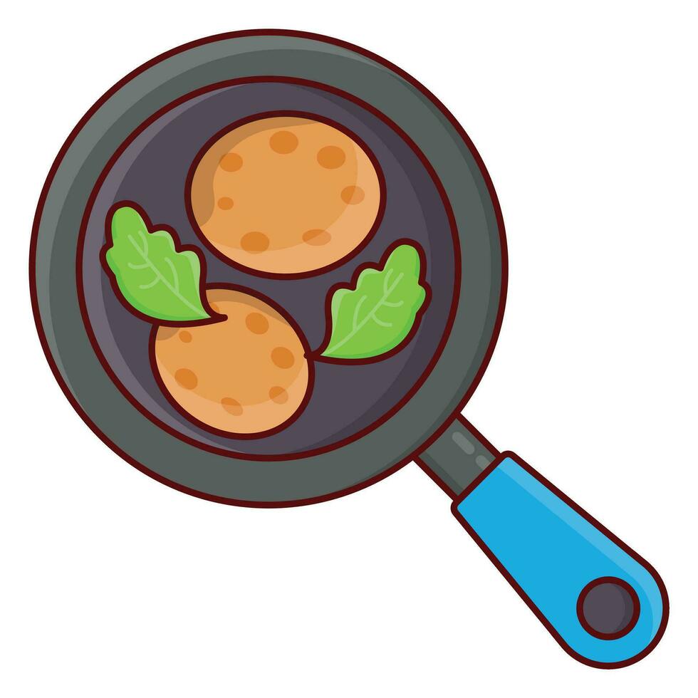 frying pan food vector illustration on a background.Premium quality symbols.vector icons for concept and graphic design.
