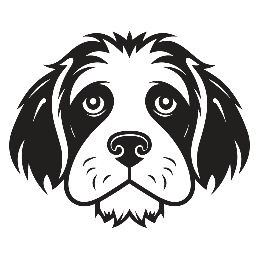 Beautiful Dog Face Silhouette - png