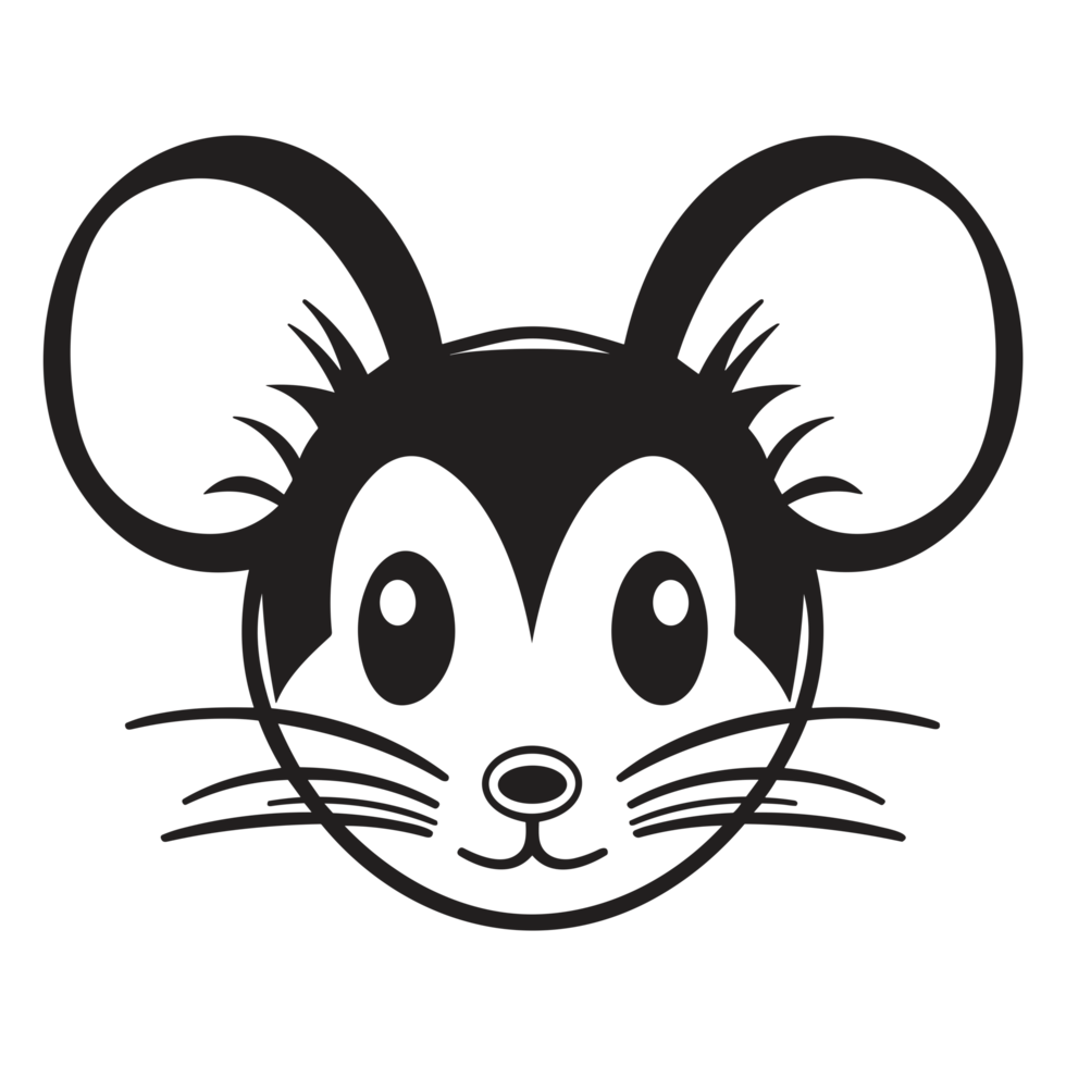 Beautiful Mouse Face Silhouette - png