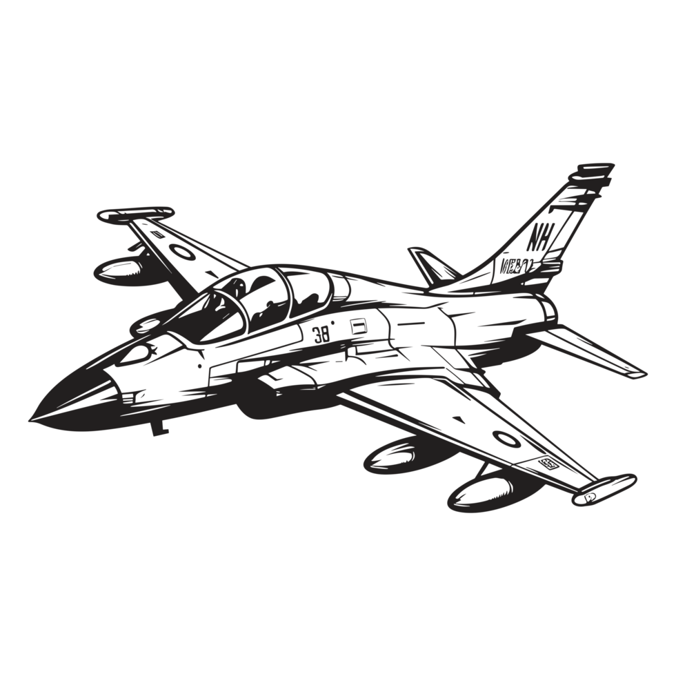 Beautiful Fighter Jet Silhouette - Generative Ai png