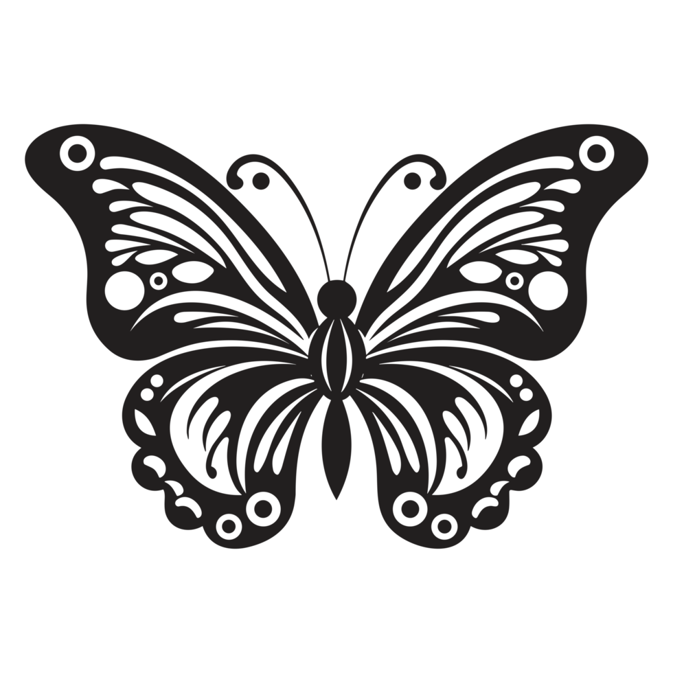 Beautiful Butterfly Silhouette - png