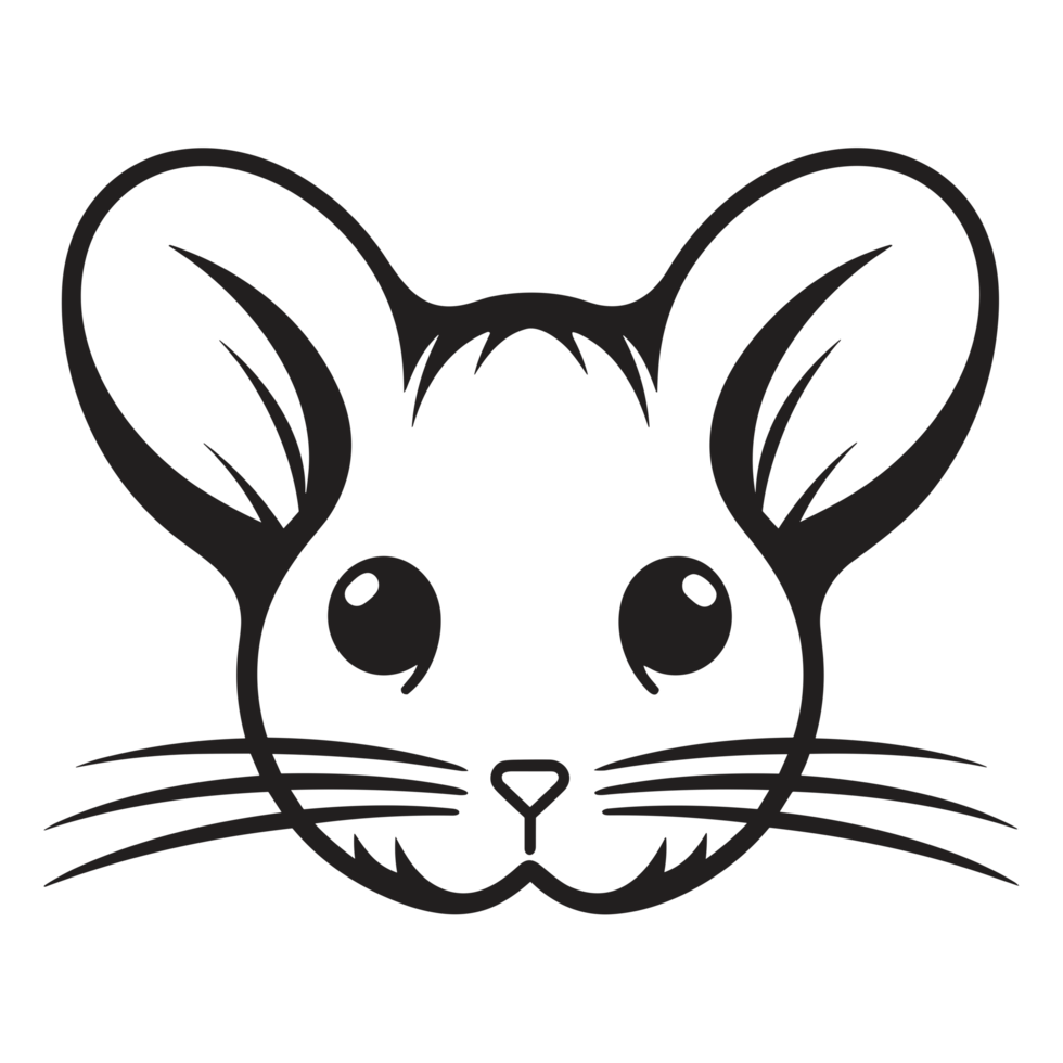 Beautiful Mouse Face Silhouette - png