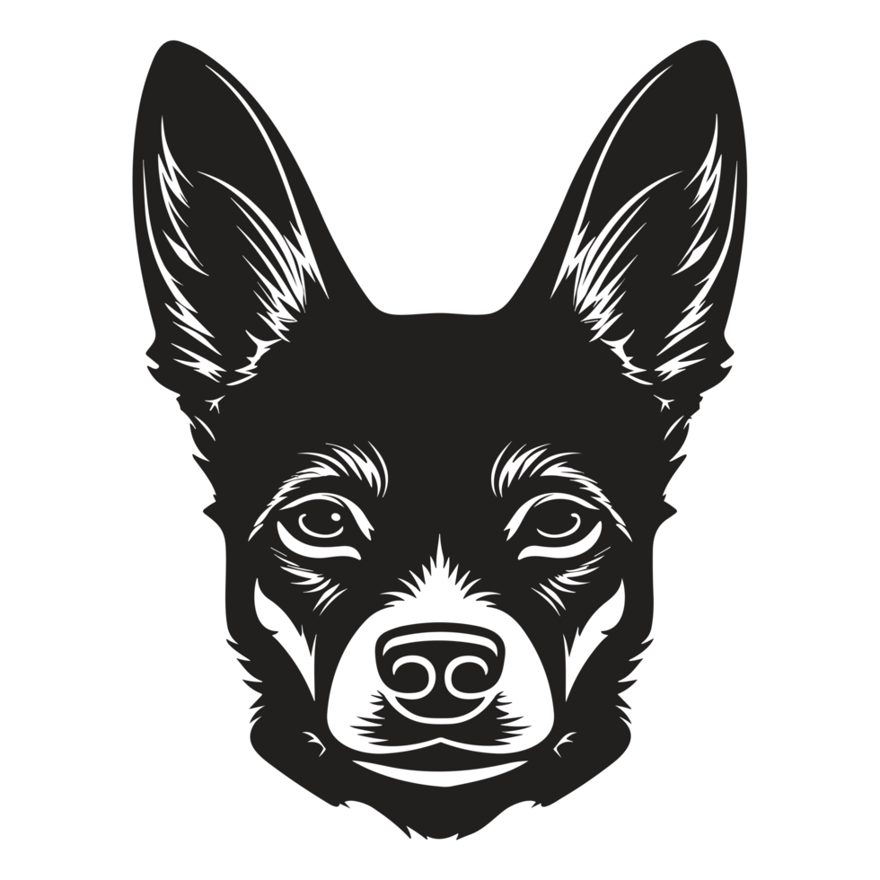 Beautiful Dog Face Silhouette - png