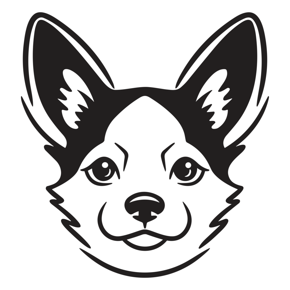Beautiful Dog Face Silhouette - png
