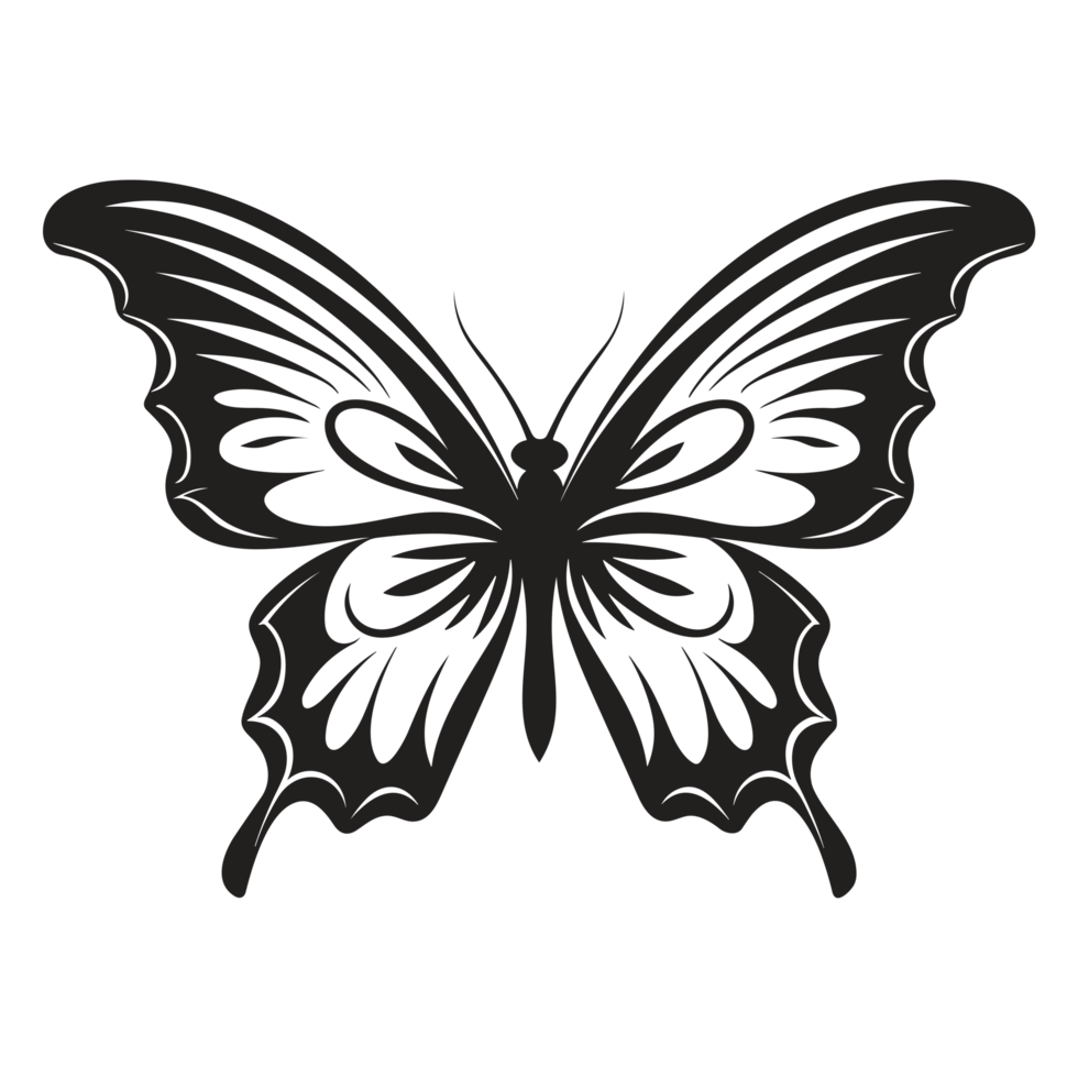Beautiful Butterfly Silhouette - Generative Ai png