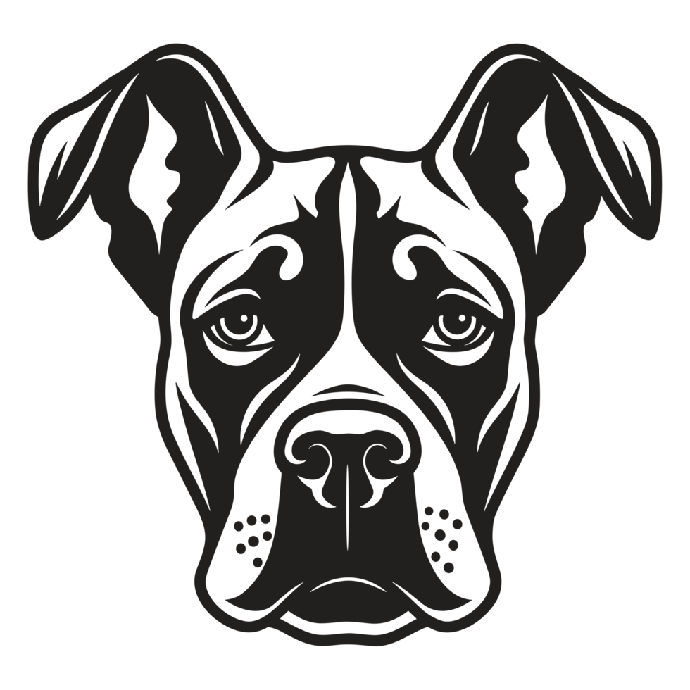 Beautiful Dog Face Silhouette - png