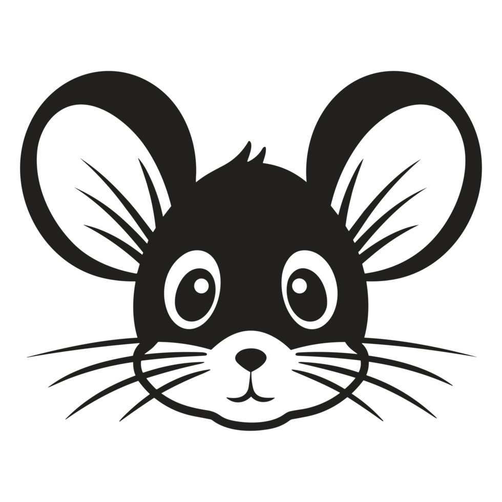 Beautiful Mouse Face Silhouette - png