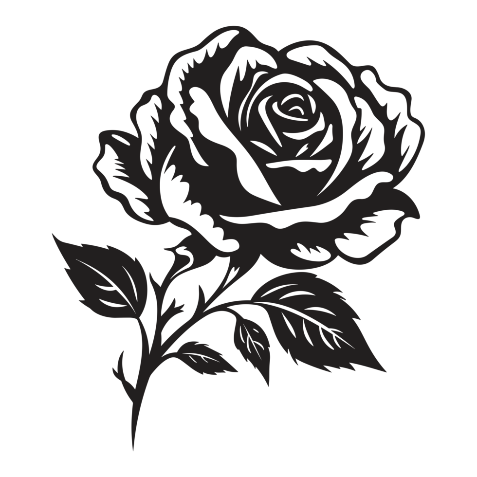 Beautiful Rose Silhouette - png
