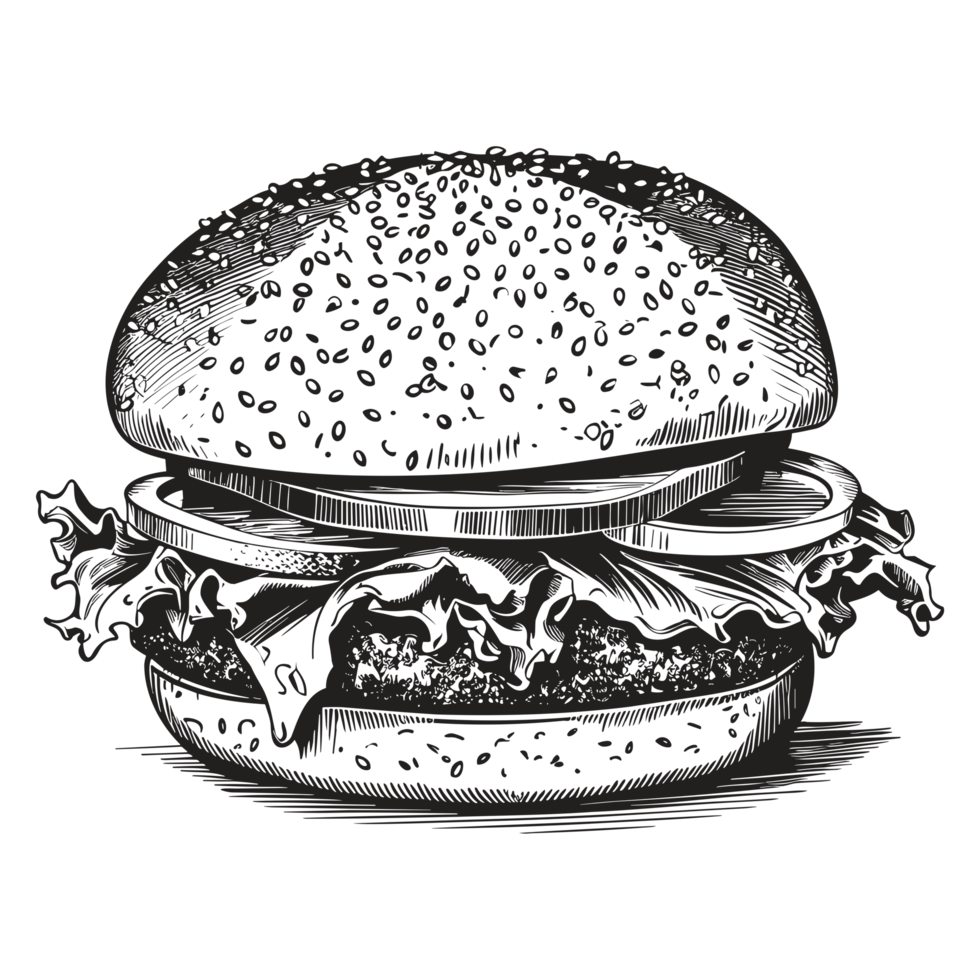 Beautiful Burger Silhouette - png