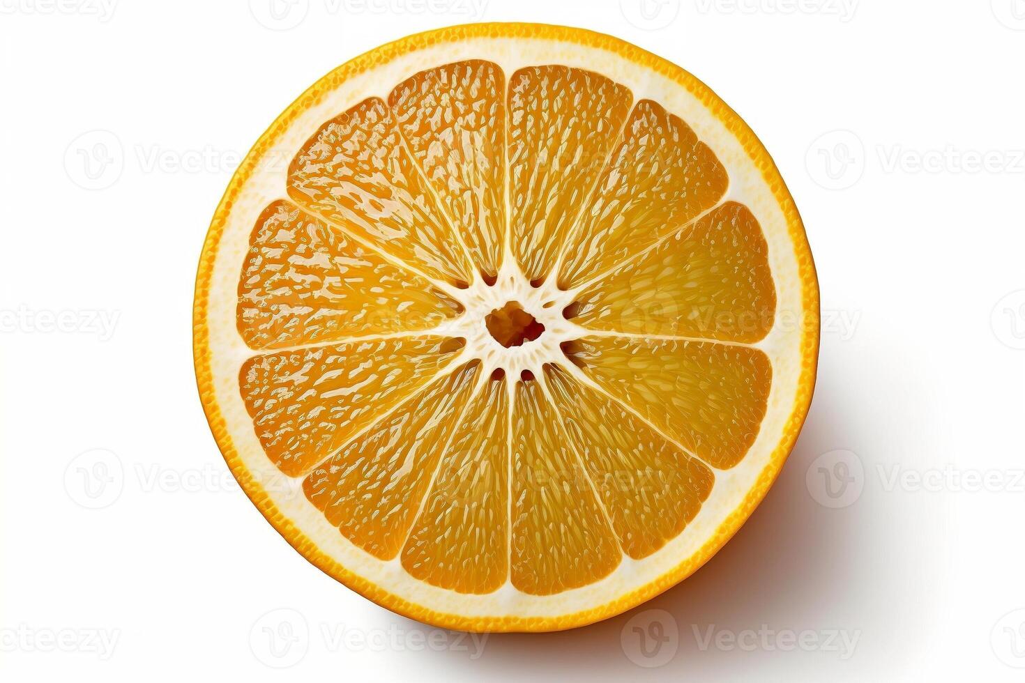 Sliced orange isolated on white background. . photo